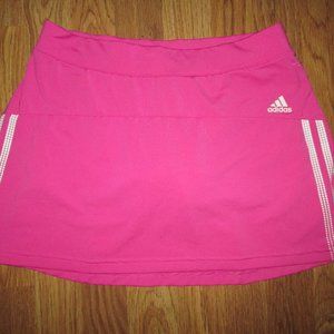 Womens ADIDAS CLIMALITE athletic tennis skort skirt w/ built spandex shorts S Sm
